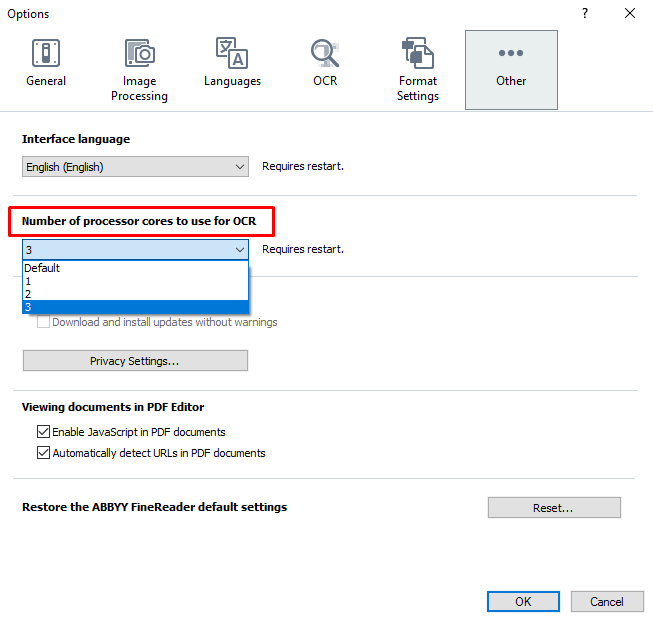 How To Increase The Performance Of Finereader Pdf 15 On A Multicore Cpu Help Center